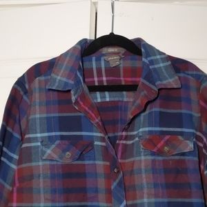 Eddie Bauer Navy/Maroon Flannel size XS